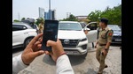Of the 1.4 million fines, 890,928 e-challans were for riding two-wheelers without helmet; 90,910 for wrong-lane driving; 57,817 for jumping red lights; and 56,617 for speeding. (Sunil Ghosh/HT Photo) Of the 1.4 million fines, 890,928 e-challans were for riding two-wheelers without helmet; 90,910 for wrong-lane driving; 57,817 for jumping red lights; and 56,617 for speeding. (Sunil Ghosh/HT Photo)