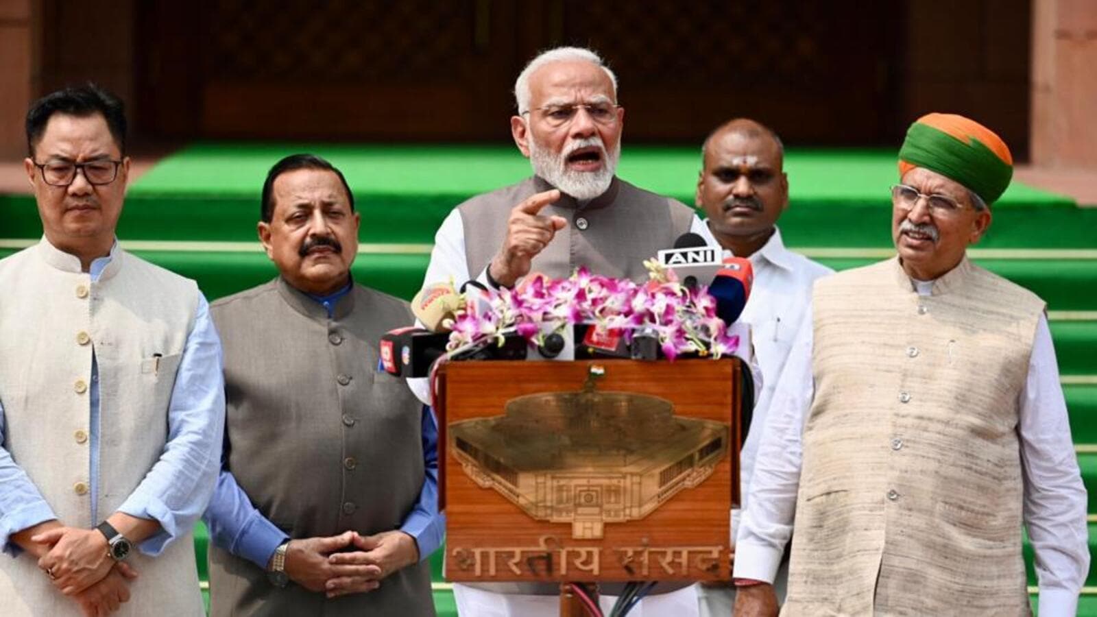 PM raises ‘Viksit Bharat’, disruptions in opening remarks before Budget session