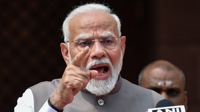 Prime Minister Narendra Modi addresses the media ahead of the Budget Session of Parliament, in New Delhi on Monday.