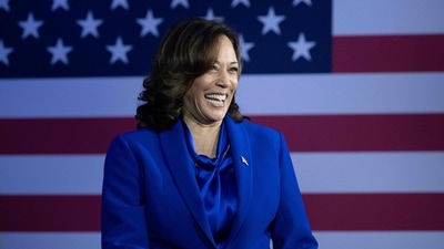 US Vice President Kamala Harris' ancestral village in Tamil Nadu, India is celebrating her journey as she gets closer to becoming the Democratic nominee in the US presidential race (Photo by Brendan Smialowski / AFP) (AFP) US Vice President Kamala Harris' ancestral village in Tamil Nadu, India is celebrating her journey as she gets closer to becoming the Democratic nominee in the US presidential race (Photo by Brendan Smialowski / AFP) (AFP)