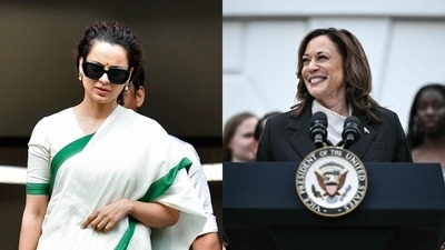 Kangana Ranaut came out in support of Kamala Harris. (ANI/AFP) Kangana Ranaut came out in support of Kamala Harris. (ANI/AFP)