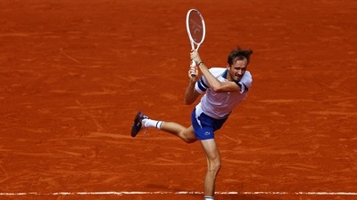 Daniil Medvedev in action at Roland Garros. (REUTERS)