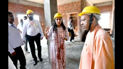 U.P. CM Yogi Adityanath inspecting an under construction music university at Azamgarh’s Hariharpur. (Sourced) U.P. CM Yogi Adityanath inspecting an under construction music university at Azamgarh’s Hariharpur. (Sourced)