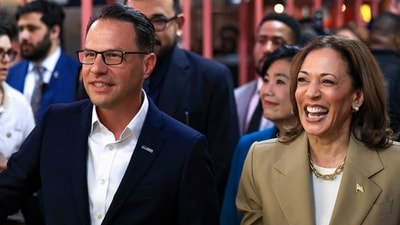 FILE PHOTO: U.S. Vice President Kamala Harris and Pennsylvania Governor Josh Shapiro (REUTERS)