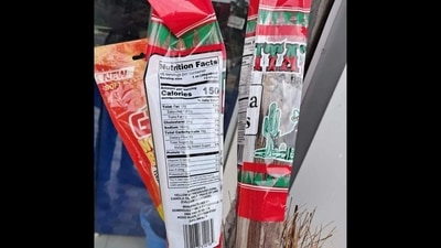 The picture shows 'nutrition facts' on broom packaging. (Reddit/@indiameme) The picture shows 'nutrition facts' on broom packaging. (Reddit/@indiameme)