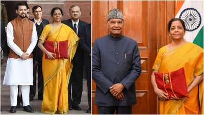 For Budget 2020, Nirmala Sitharaman wore a yellow silk saree with a blue border to make a symbolic statement. Yellow is considered an auspicious colour in Hindu culture. It symbolises hope and prosperity. Therefore, during the Covid pandemic, the colour conveyed optimism. For Budget 2020, Nirmala Sitharaman wore a yellow silk saree with a blue border to make a symbolic statement. Yellow is considered an auspicious colour in Hindu culture. It symbolises hope and prosperity. Therefore, during the Covid pandemic, the colour conveyed optimism. 