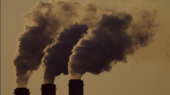 Emissions rise from smokestacks at the Jeffrey Energy Center coal power plant, near Emmett, Kansas, US. (AP)