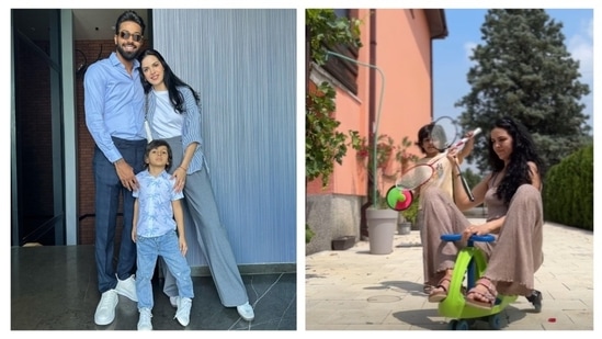 Natasa Stankovic shares new pictures and videos (right) with son Agastya after announcing separation from Hardik Pandya.