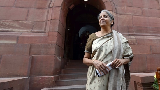 Union Finance Minister Nirmala Sitharaman at Parliament, during the ongoing Budget Session, in New Delhi. (PTI)