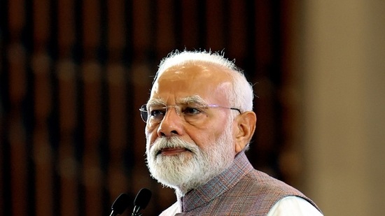 PM Narendra Modi is seen. (PTI)