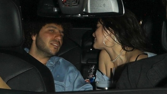 Benny Blanco and Selena Gomez went on a romantic date in LA spotted in the back of a car in matching denim outfits, chatting and smiling their time away.