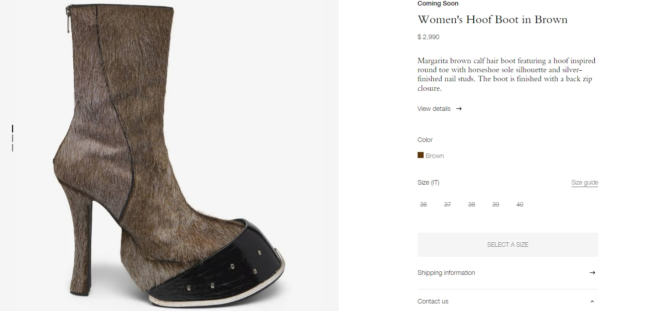 Snapshot of the hoof boots by Alexander McQueen.