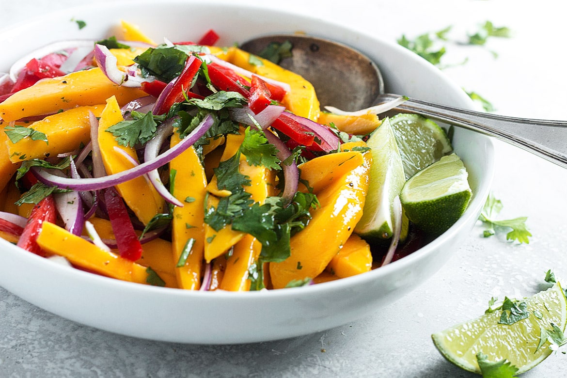 Mediterranean style mango summer salad(Seasons and Suppers) Mediterranean style mango summer salad(Seasons and Suppers)