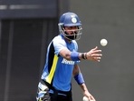 India's Hardik Pandya during a practice session match against Sri Lanka(Surjeet Yadav) India's Hardik Pandya during a practice session match against Sri Lanka(Surjeet Yadav)