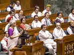 Union finance minister Nirmala Sitharaman presents the Union Budget 2024-25 in the Lok Sabha. (PTI) Union finance minister Nirmala Sitharaman presents the Union Budget 2024-25 in the Lok Sabha. (PTI)