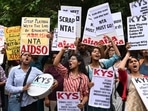 Protests erupted across the country amid allegations of paper leaks and arbitrary allowance of grace marks in NEET-UG 2024. (HT Photo) Protests erupted across the country amid allegations of paper leaks and arbitrary allowance of grace marks in NEET-UG 2024. (HT Photo)