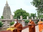 The Mahabodhi temple at Bodh Gaya draws Buddhists from across the world. (HT file)