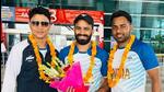 Indian boxer Amit Panghal (C) leaves for Paris from New Delhi. (Twitter) Indian boxer Amit Panghal (C) leaves for Paris from New Delhi. (Twitter)