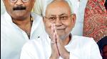 Nitish Kumar expressed his happiness after the state announced major financial outlay in the budget. (ANI photo) Nitish Kumar expressed his happiness after the state announced major financial outlay in the budget. (ANI photo)