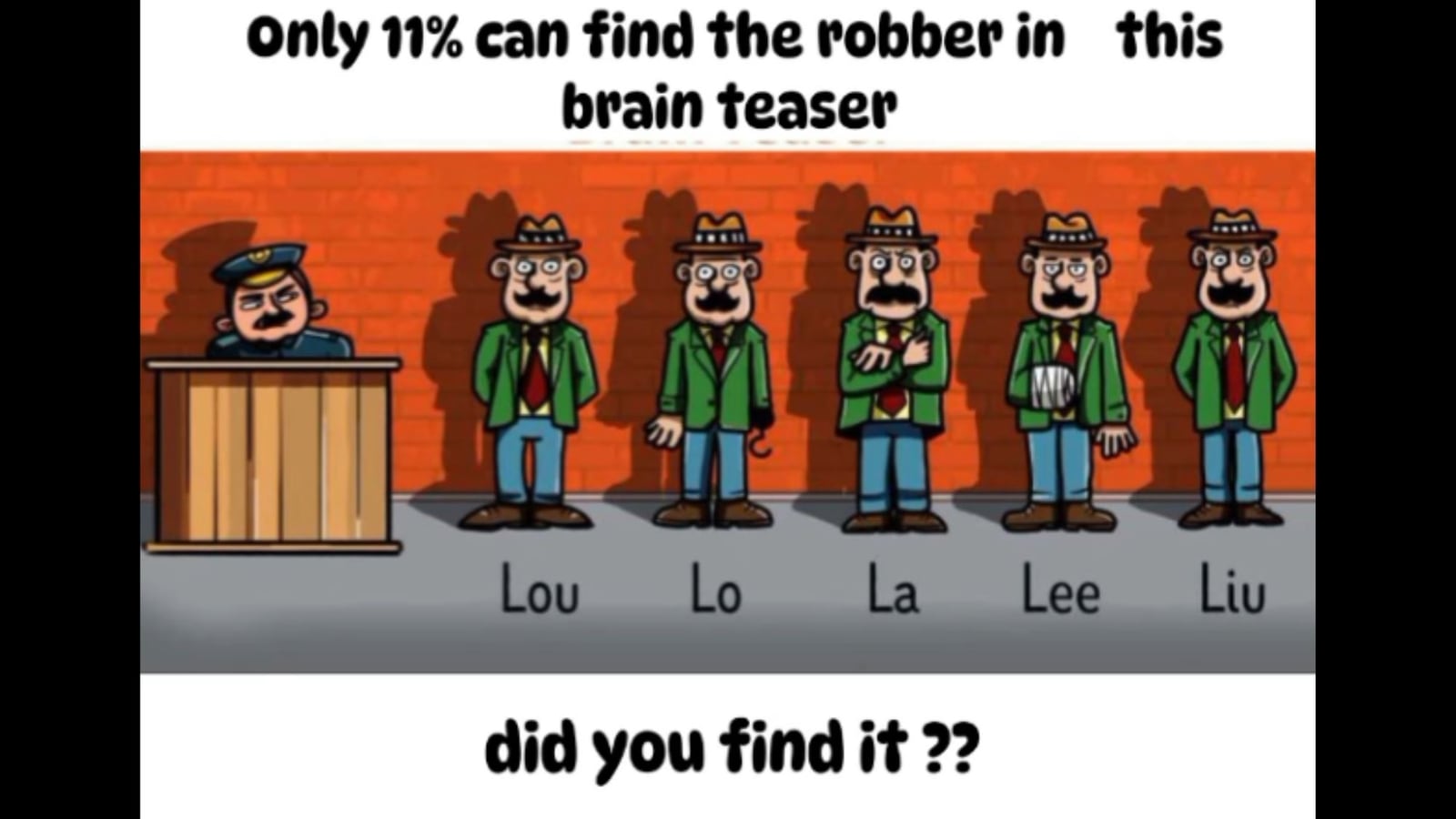 Who among the five is the thief in this brain teaser? Only 11% of people can identify the culprit