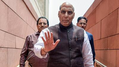 Defence minister Rajnath Singh in Parliament on Tuesday. (ANI Photo) Defence minister Rajnath Singh in Parliament on Tuesday. (ANI Photo)