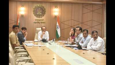 Deputy chief minister and Pune guardian minister Ajit Pawar on Tuesday held a meeting with all concerned departments. (HT PHOTO)