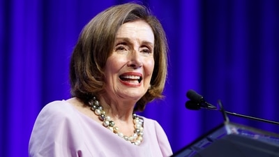 Democratic Speaker Emerita Nancy Pelosi speaks at the North Carolina Democratic Unity Dinner fundraiser in Raleigh, N.C., Saturday, July 20, 2024. (AP Photo/Karl B DeBlaker) (AP) Democratic Speaker Emerita Nancy Pelosi speaks at the North Carolina Democratic Unity Dinner fundraiser in Raleigh, N.C., Saturday, July 20, 2024. (AP Photo/Karl B DeBlaker) (AP)