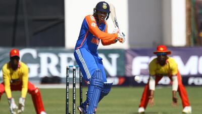 India's Abhishek Sharma during the T20I series against Zimbabwe in Harare earlier in July. (AFP) India's Abhishek Sharma during the T20I series against Zimbabwe in Harare earlier in July. (AFP)