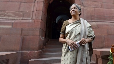 Union finance minister Nirmala Sitharaman in Parliament during the ongoing Budget Session in New Delhi. (PTI) Union finance minister Nirmala Sitharaman in Parliament during the ongoing Budget Session in New Delhi. (PTI)