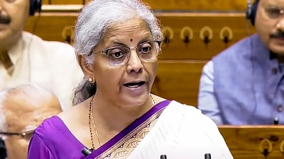 Union Finance Minister Nirmala Sitharaman presents the Union Budget 2024-25 in the Lok Sabha, in New Delhi. (PTI) Union Finance Minister Nirmala Sitharaman presents the Union Budget 2024-25 in the Lok Sabha, in New Delhi. (PTI)