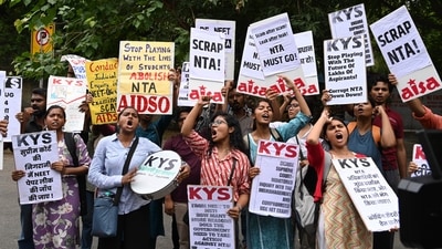 Protests erupted across the country amid allegations of paper leaks and arbitrary allowance of grace marks in NEET-UG 2024. (HT Photo) Protests erupted across the country amid allegations of paper leaks and arbitrary allowance of grace marks in NEET-UG 2024. (HT Photo)
