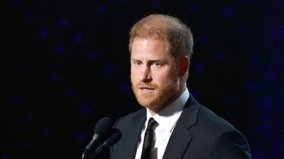 Prince Harry, Duke of Sussex accepts the Pat Tillman Award onstage during the 2024 ESPY Awards at Dolby Theatre on July 11, 2024 in Hollywood, California (Photo by Frazer Harrison / GETTY IMAGES NORTH AMERICA / Getty Images via AFP) (Getty Images via AFP)