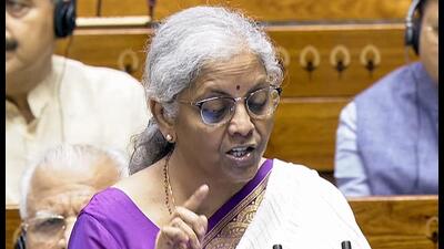 Union finance minister Nirmala Sitharaman presenting the Union Budget. (ANI) Union finance minister Nirmala Sitharaman presenting the Union Budget. (ANI)
