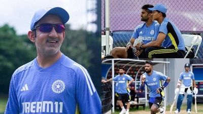 India team had first training session in Pallakele on Tuesday ahead of T20I series against Sri Lanka India team had first training session in Pallakele on Tuesday ahead of T20I series against Sri Lanka
