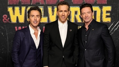 Hugh Jackman and Ryan Reynolds with director Shawn Levy at the premiere of the film. Shawn also wrote the screenplay of the film, along with Ryan Reynolds, Rhett Reese, Paul Wernick, and Zeb Wells. 