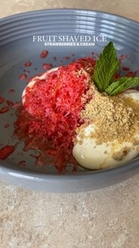 Add shaved watermelon to a bowl of yoghurt (Instagram)