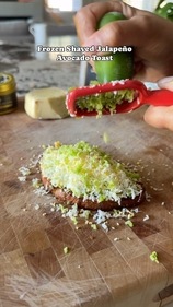 Grate a frozen jalapeno over fluffy scrambled eggs on toast (instagram)