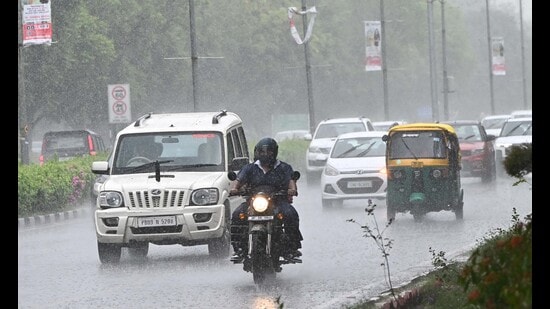 Chandigarh may see heavy rain, accompanied by thunderstorms and lightning, on Wednesday, as per the India Meteorological Department (IMD). (HT File)