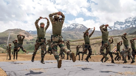 Army personnel perform combat sports during the Summer Carnival 2024 at Dras in Kargil. (File)