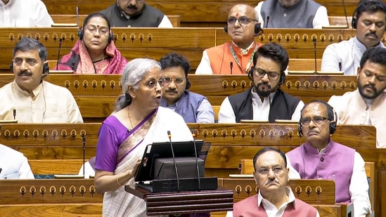 Union Finance Minister Nirmala Sitharaman presents the Union Budget 2024-25 in Lok Sabha, in New Delhi,(PTI)