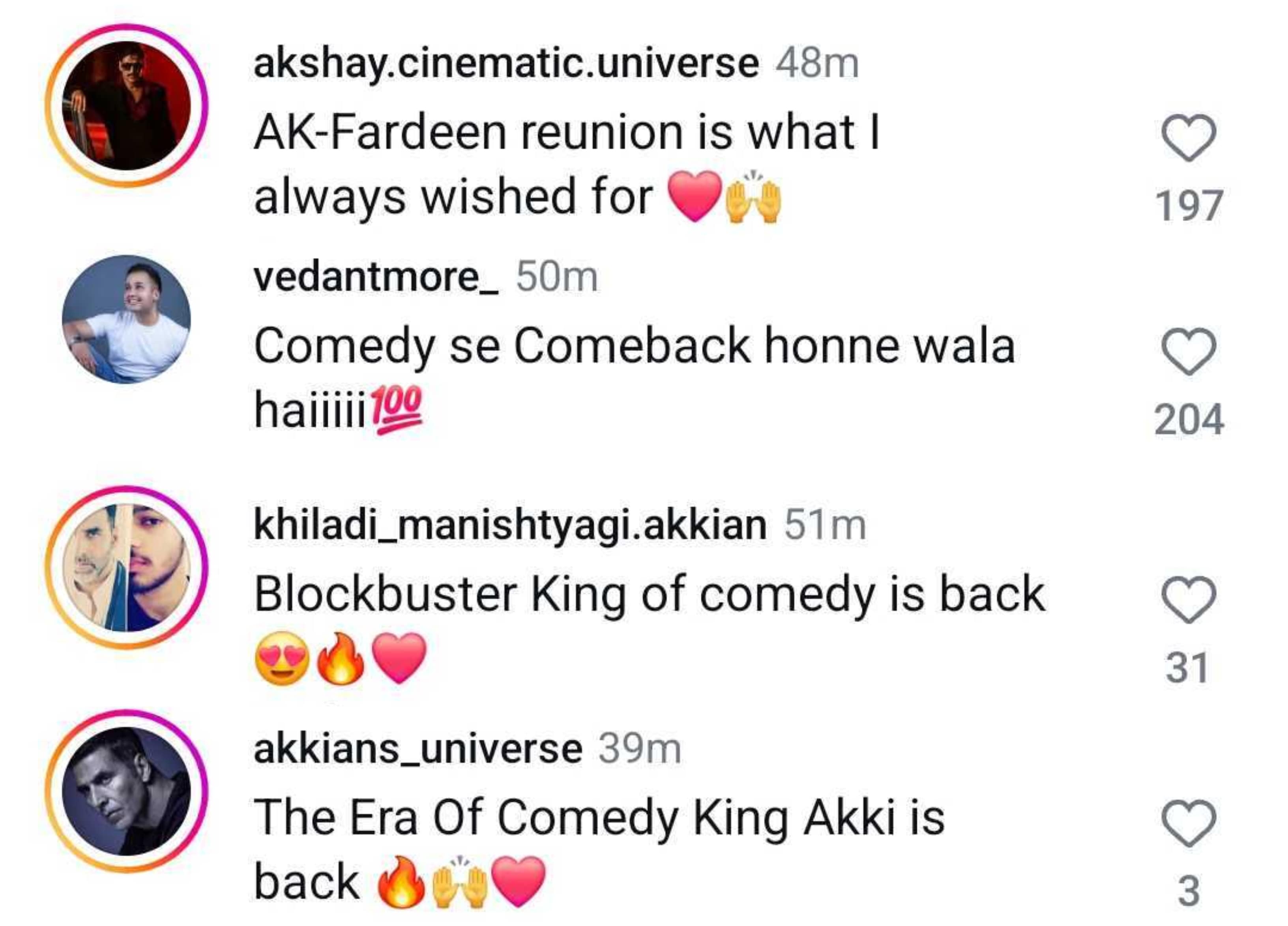 Comment section of Khel Khel Mein poster