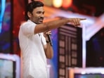 Dhanush at the audio launch of his film Raayan in Chennai.