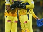Chennai Super Kings' Matheesha Pathirana celebrating a wicket with MS Dhoni.(AP) Chennai Super Kings' Matheesha Pathirana celebrating a wicket with MS Dhoni.(AP)