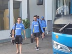 India head coach Gautam Gambhir and Hardik Pandya sat side-by-side in India's team bus India head coach Gautam Gambhir and Hardik Pandya sat side-by-side in India's team bus