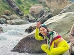 Sara Ali Khan was all smiles as she splashed water and sat on a mountain slope during her holidays.