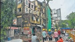 Mumbai, India. July 24, 2024: Rubinissa Manzil's building was demolished by MAHDA. One woman died, and four people were injured after a portion of the Rubinissa Manzil building collapsed last week. July 24, 2024. (Photo By Raju Shinde/HT Photo) Mumbai, India. July 24, 2024: Rubinissa Manzil's building was demolished by MAHDA. One woman died, and four people were injured after a portion of the Rubinissa Manzil building collapsed last week. July 24, 2024. (Photo By Raju Shinde/HT Photo)