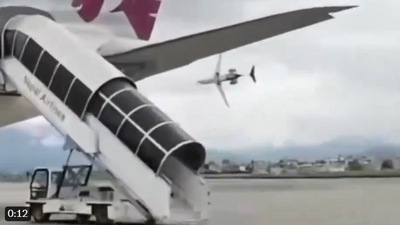 Nepal plane crash: An aircraft crashed during take-off from Kathmandu airport. (X/@NirajNPL)
