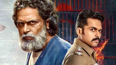 Karthi in a still from the 2022 film Sardar. Karthi in a still from the 2022 film Sardar.