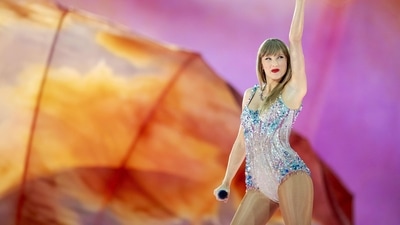 Taylor Swift performs during her concert as part of The Eras Tour at the Johan Cruijff ArenA in Amsterdam. (AFP) Taylor Swift performs during her concert as part of The Eras Tour at the Johan Cruijff ArenA in Amsterdam. (AFP)