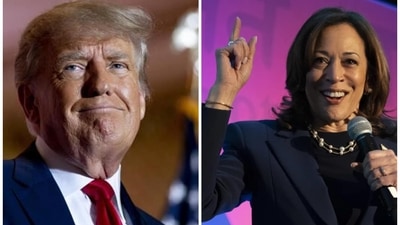 Donald Trump on Monday night seemed to have changed the nickname he gave the vice president -- from “Laffin' Kamala” to “Lyin' Kamala.” (AP ) Donald Trump on Monday night seemed to have changed the nickname he gave the vice president -- from “Laffin' Kamala” to “Lyin' Kamala.” (AP )